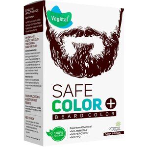Vegetal Safe Color for Beard Dark Brown 25gm for Men